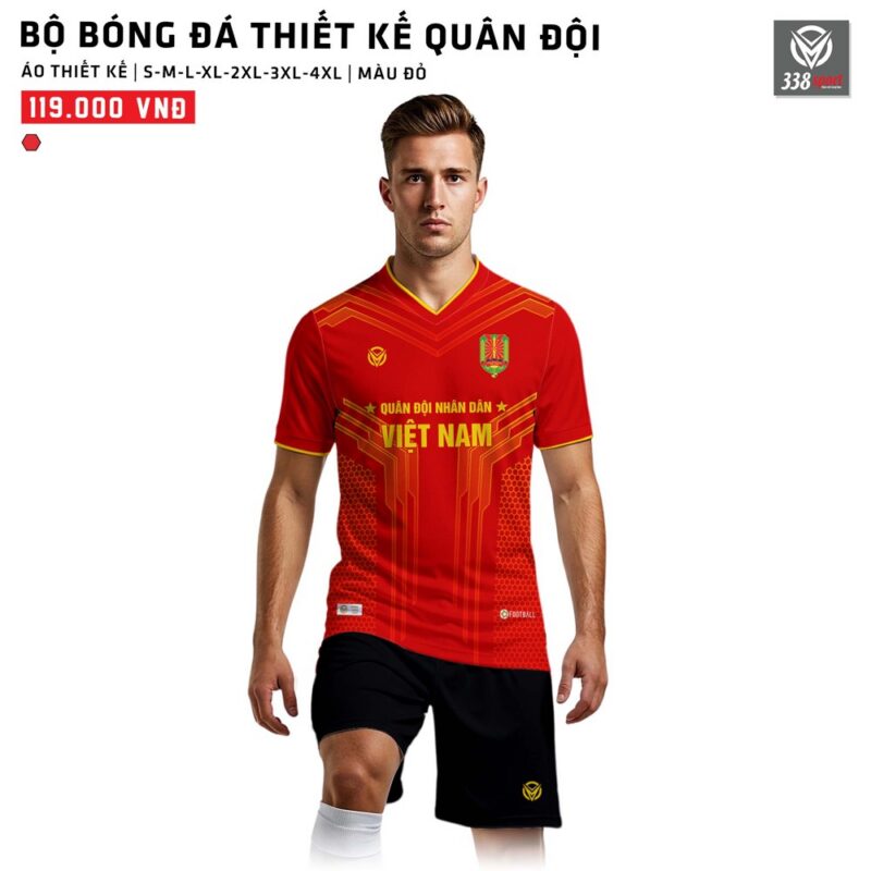 Quần Áo Bóng Đá Thi Đấu Quân Đội Nhân Dân Màu Đỏ