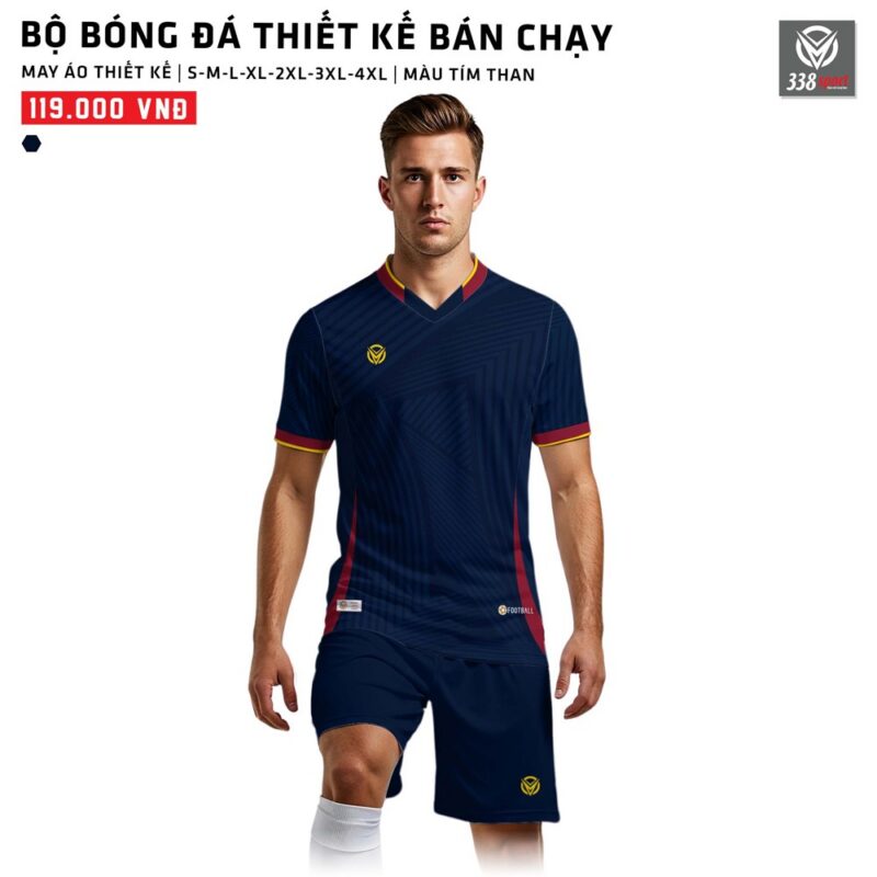 Thiết Kế Áo Bóng Đá Màu Tím Than Theo Yêu Cầu