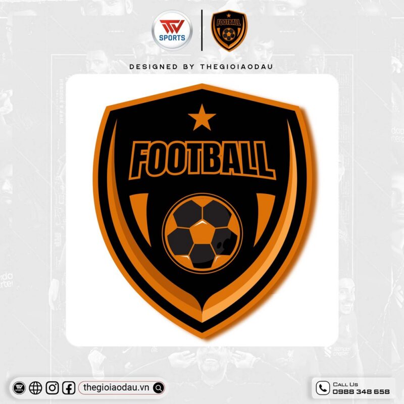 Logo Áo Đấu Football Cam Đen - Phong Cách Thể Thao Nổi Bật
