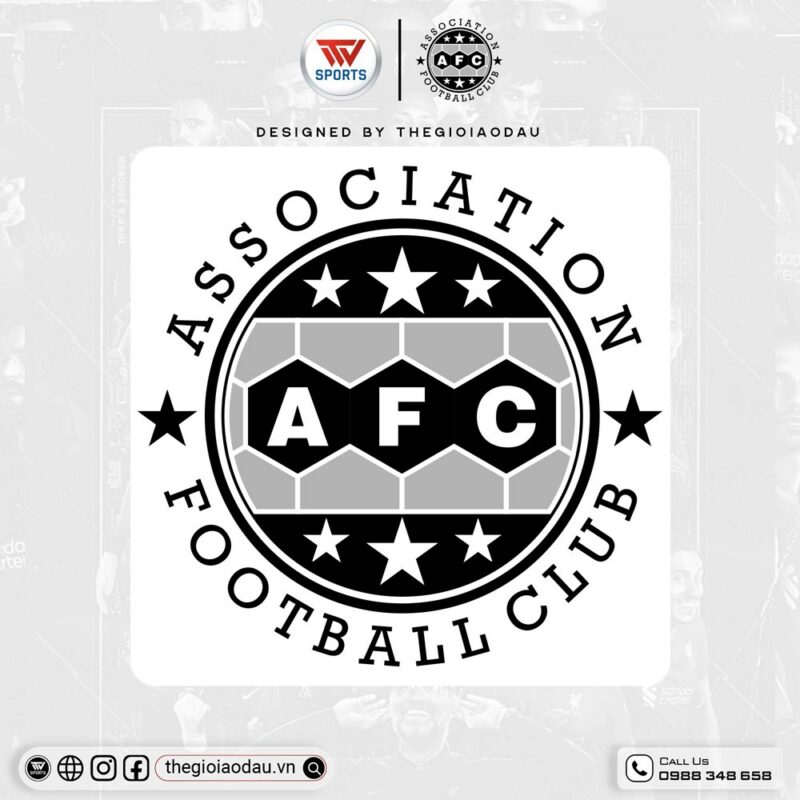 Logo Áo Đấu AFC Đen Trắng Xám - Biểu Tượng Chuyên Nghiệp Cho Câu Lạc Bộ