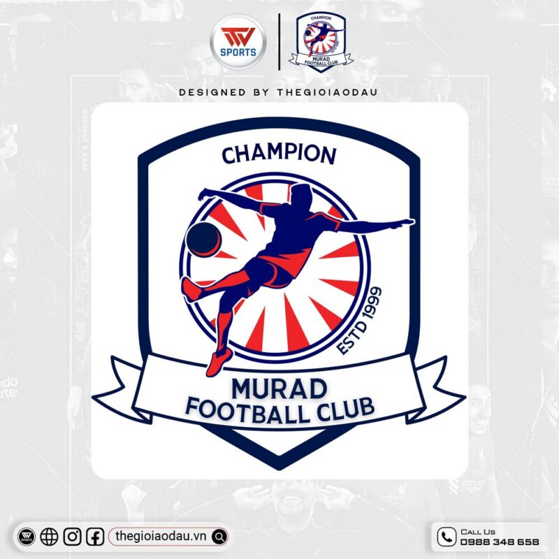 Logo Áo Đấu Murad Football Club - Tông Xanh Navy Đỏ Nổi Bật