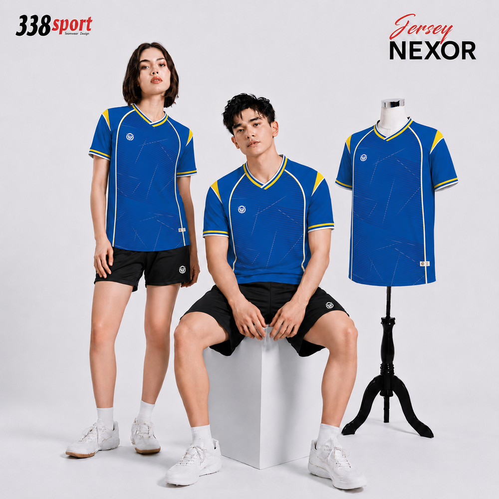 Áo Đấu Bóng Đá Không Logo Nexor Xanh Dương – Mẫu Áo Thể Thao Đẹp