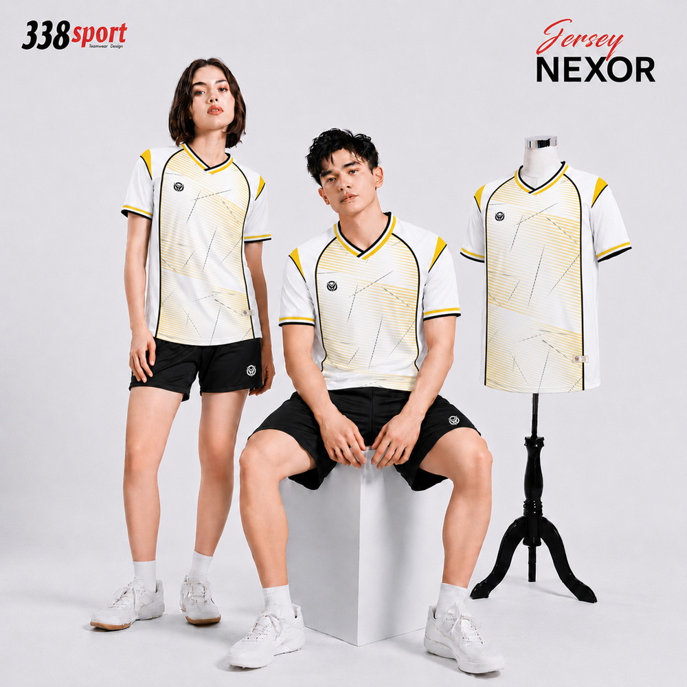 Áo Đấu Bóng Đá Không Logo Nexor Vàng Nhạt – Mẫu Áo Bóng Đá Đẹp