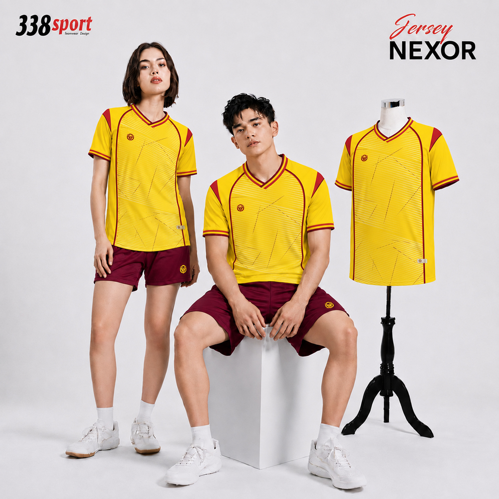 Áo Đấu Bóng Đá Không Logo Nexor Vàng – Mẫu Áo Bóng Đá Cá Tính
