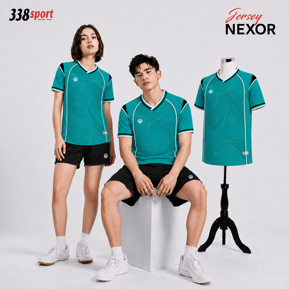 Áo Đấu Bóng Đá Không Logo Nexor Xanh Ngọc – Áo Thể Thao Hiện Đại