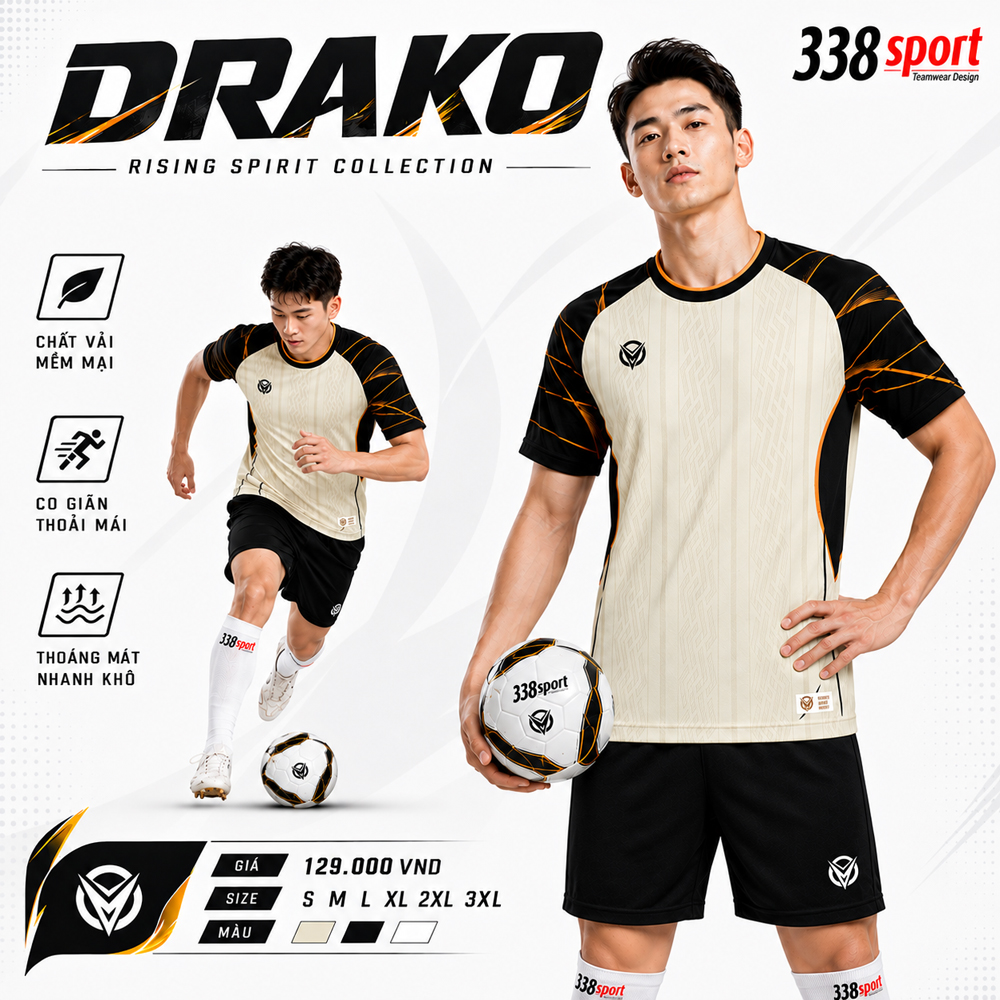 Áo Bóng Đá Thiết Kế DRAKO – Đặt Áo Đội Bóng Chất Lượng, Giá Tốt