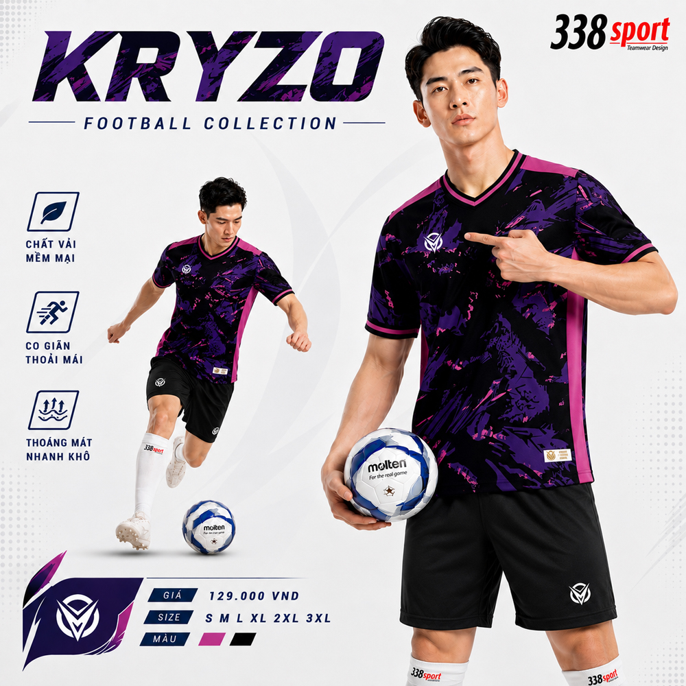 Áo Bóng Đá Thiết Kế KRYZO – Đặt Áo Bóng Đá Teamwear Cho CLB Và Đội Nhóm