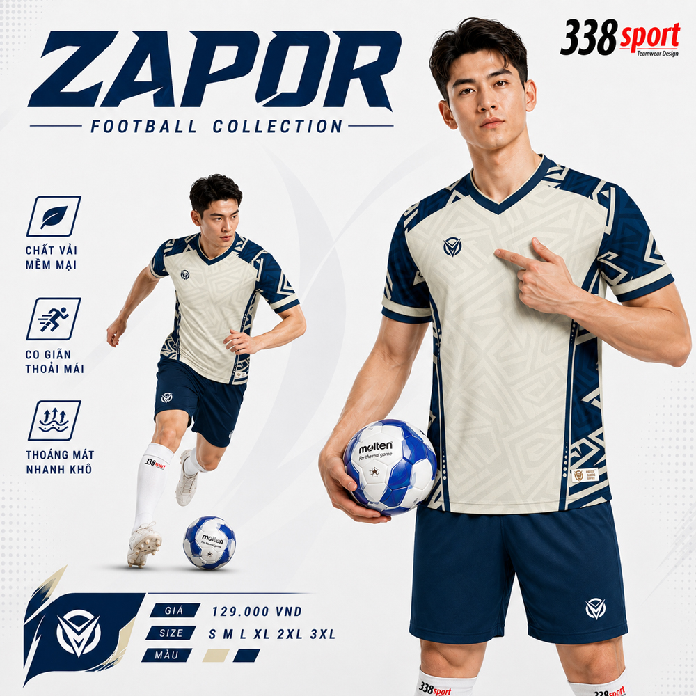 Áo Bóng Đá Thiết Kế ZAPOR – Mẫu Áo Bóng Đá Cao Cấp Cho Đội Bóng Chuyên Nghiệp