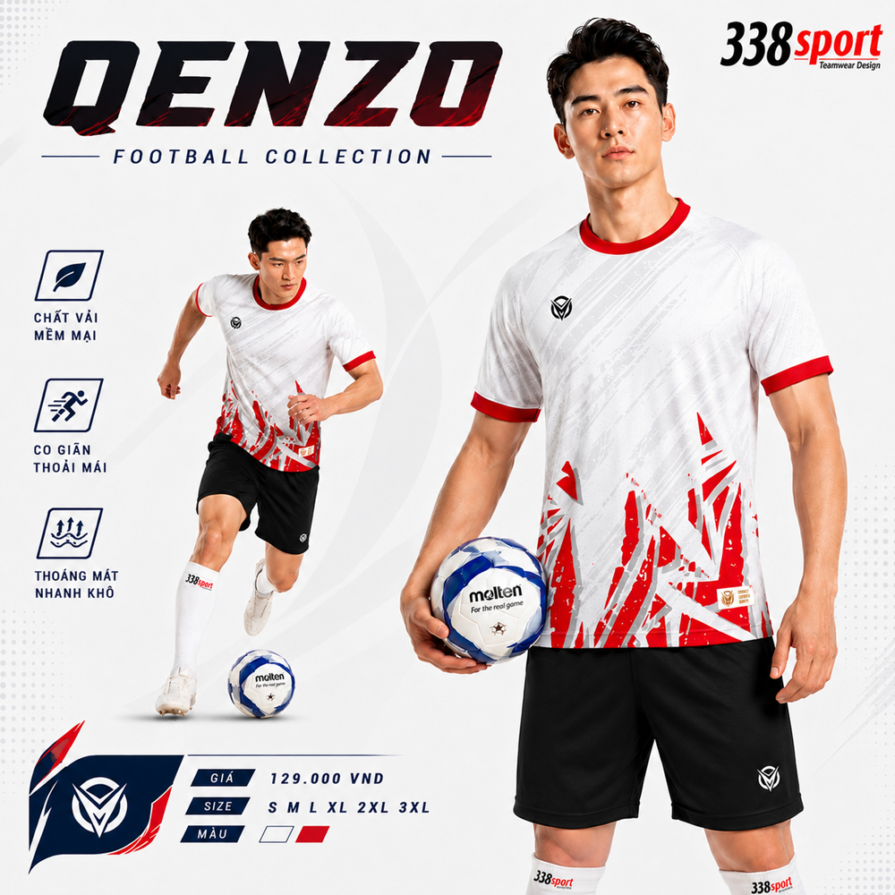 Áo Bóng Đá Thiết Kế QENZO – Đặt May Áo Đội Bóng Cao Cấp, Chuyên Nghiệp