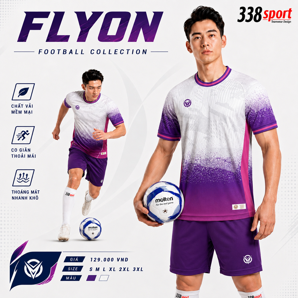 Áo Bóng Đá Thiết Kế FLYON – Mẫu Áo Bóng Đá Đặt Theo Bộ Cho Đội Nhóm