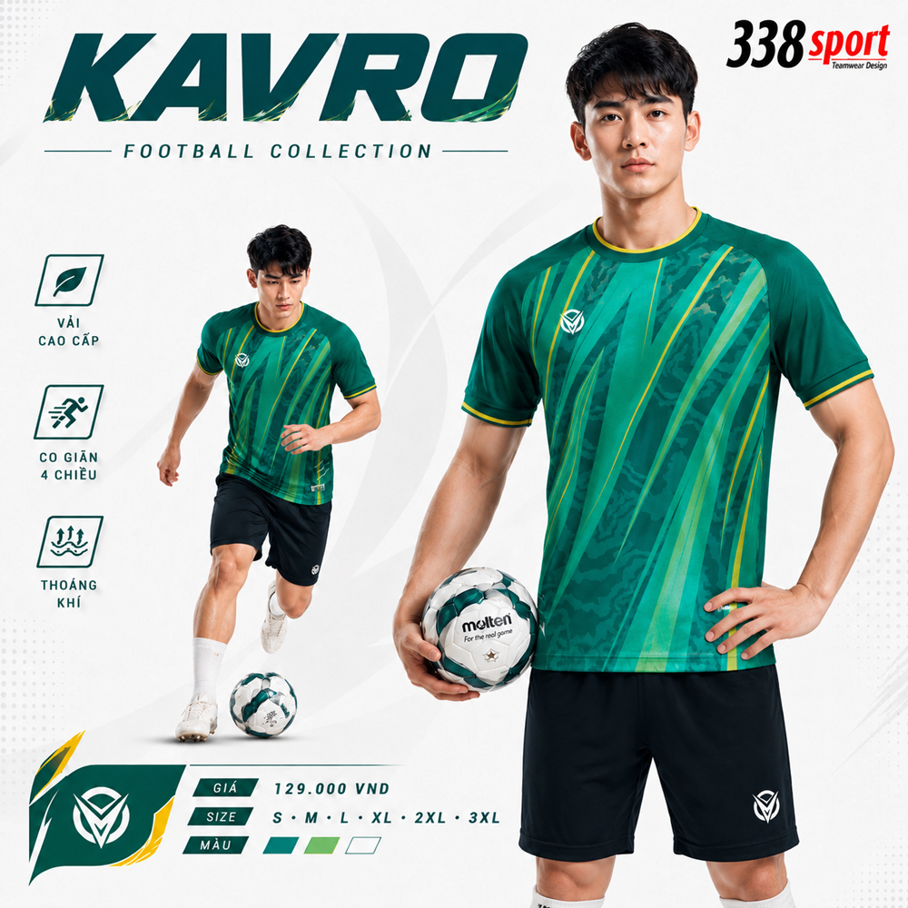 Áo Bóng Đá Thiết Kế KAVRO – Mẫu Áo Thi Đấu Cá Tính Cho Đội Nhóm