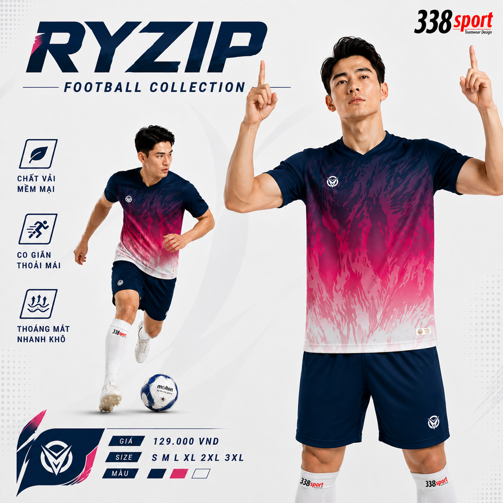 Áo Bóng Đá Thiết Kế RYZIP – Đặt Áo Đá Bóng Theo Yêu Cầu, In Tên Số Đội Bóng